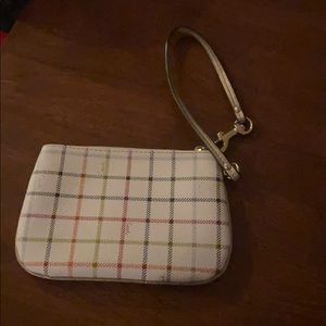 Coach white wristlet